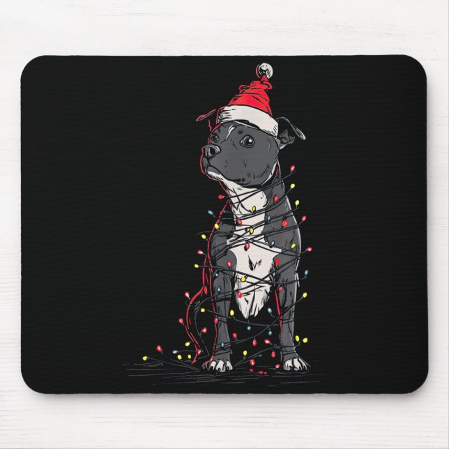 Staffordshire Bull Terrier Christmas Graphics Dog  Mousepad (Vorne)