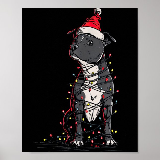 Staffordshire Bull Terrier Christmas Graphics Dog  Poster (Vorne)
