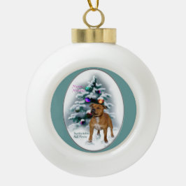 Staffordshire Bull Terrier Christmas Keramik Kugel-Ornament