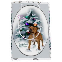 Staffordshire Bull Terrier Christmas Mittlere Geschenktüte