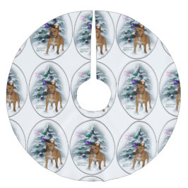 Staffordshire Bull Terrier Christmas Polyester Weihnachtsbaumdecke