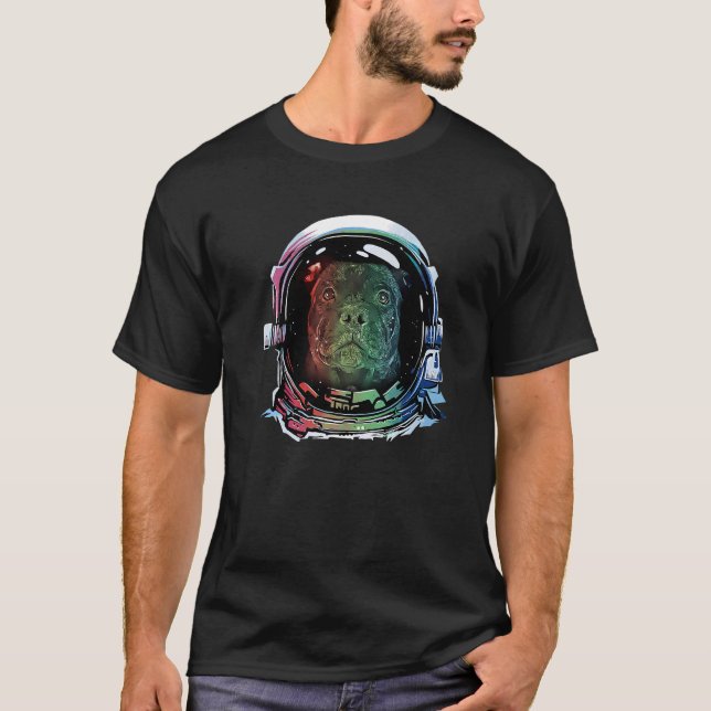 Staffordshire Bull Terrier Dog Astronaut Dog T-Shirt (Vorderseite)