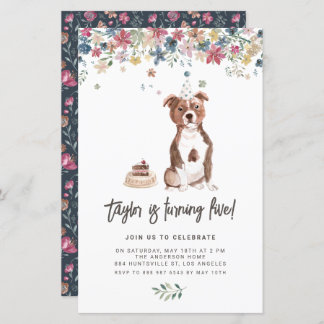 Staffordshire Bull Terrier Dog Birthday Einladung