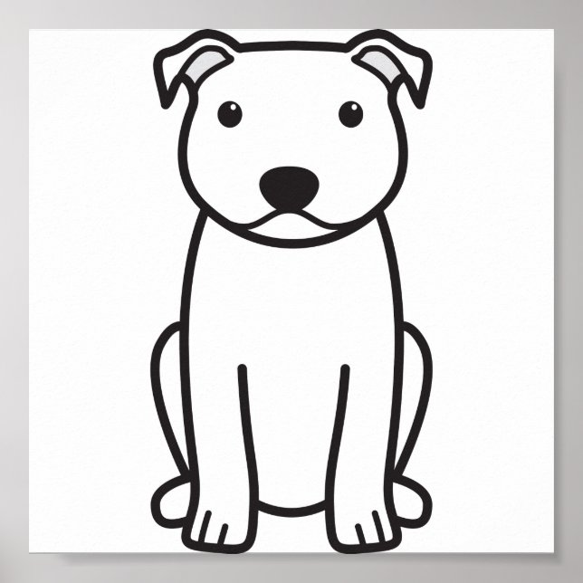Staffordshire Bull Terrier Dog Cartoon Poster (Vorne)