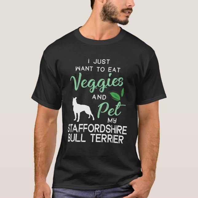 Staffordshire Bull Terrier Dog Cigar Lover Birthda T-Shirt (Vorderseite)