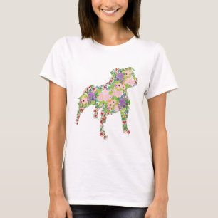 Staffordshire Bull Terrier Floral T-Shirt