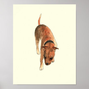 Staffordshire Bull Terrier Fun Wasserfarbener Hund Poster