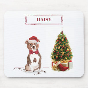 Staffordshire Bull Terrier Funny Christmas Dog Mousepad