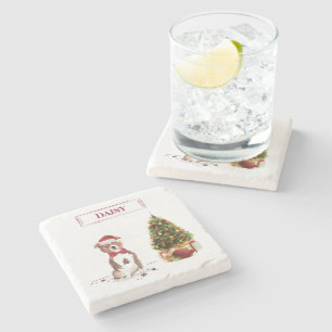 Staffordshire Bull Terrier Funny Christmas Dog Steinuntersetzer