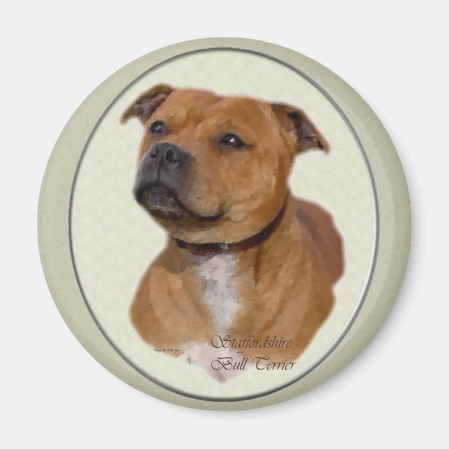 Staffordshire Bull Terrier Gifts Magnet (Vorne)