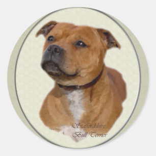 Staffordshire Bull Terrier Gifts Runder Aufkleber