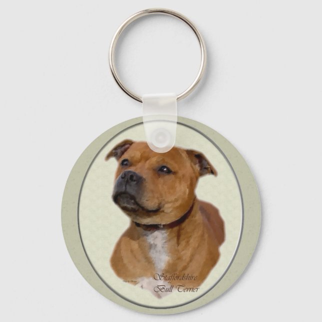Staffordshire Bull Terrier Gifts Schlüsselanhänger (Vorderseite)