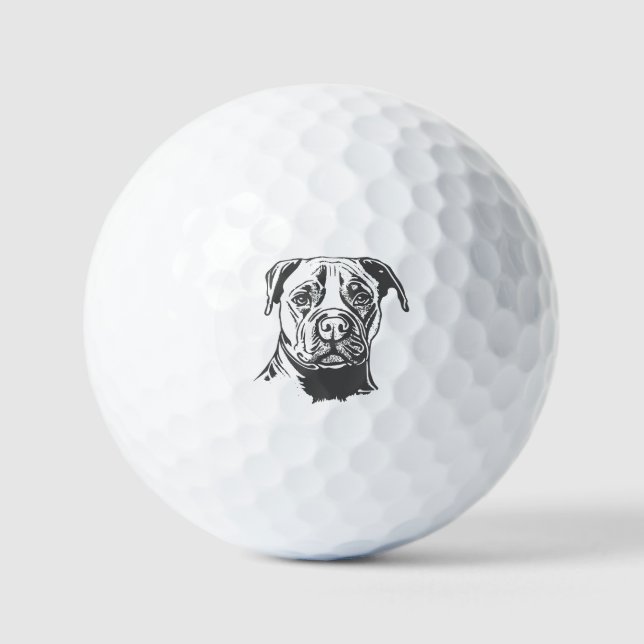 Staffordshire Bull Terrier Golfball (Vorderseite)