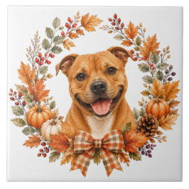 Staffordshire Bull Terrier Herbst Fliese