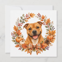 Staffordshire Bull Terrier Herbst Mitteilungskarte