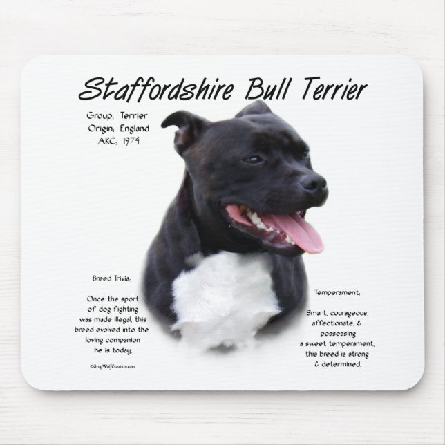 Staffordshire Bull Terrier History Design Mousepad (Vorne)