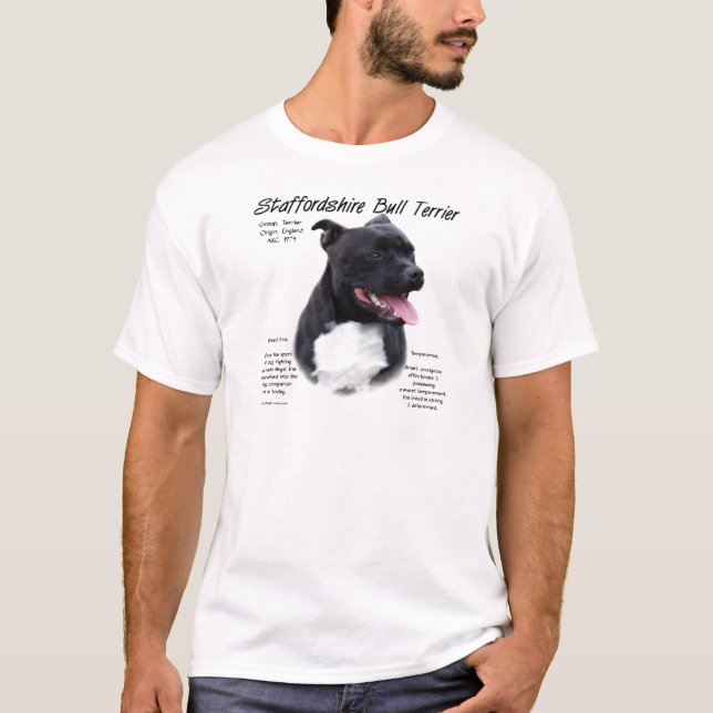 Staffordshire Bull Terrier History Design T-Shirt (Vorderseite)
