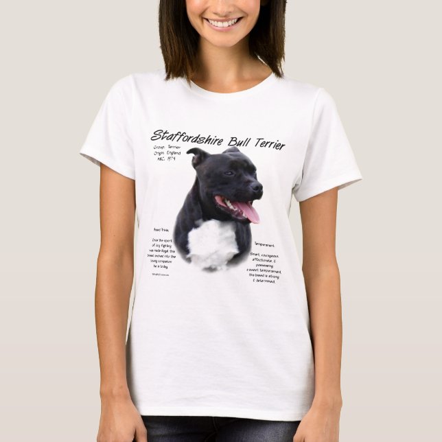 Staffordshire Bull Terrier History Design T-Shirt (Vorderseite)