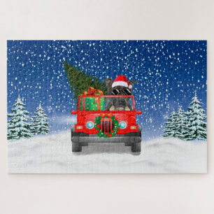 Staffordshire Bull Terrier Hund mit Weihnachtsgesc Puzzle