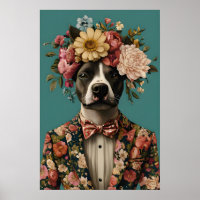 Staffordshire Bull Terrier im Anzug Poster, Staffy