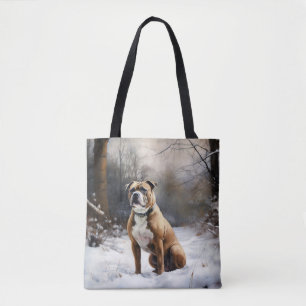Staffordshire Bull Terrier Lass es schneien Weihna