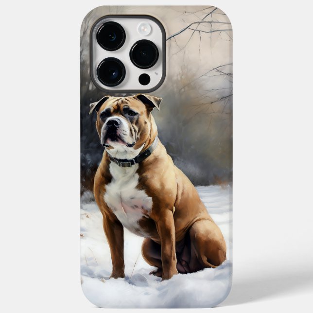 Staffordshire Bull Terrier Let It Snow Christmas Case-Mate iPhone Hülle (Rückseite)