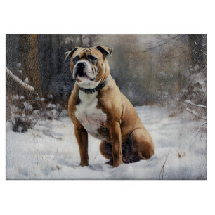Staffordshire Bull Terrier Let It Snow Christmas Schneidebrett