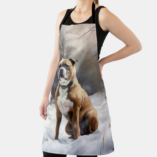 Staffordshire Bull Terrier Let It Snow Christmas Schürze (InSitu)