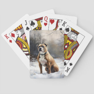 Staffordshire Bull Terrier Let It Snow Christmas Spielkarten