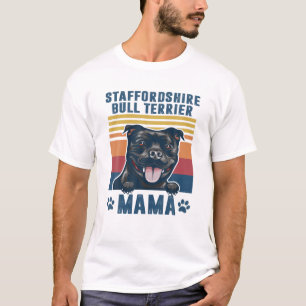 Staffordshire Bull Terrier Mama Mutter Retro Gesch T-Shirt