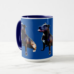 Staffordshire Bull Terrier Painted, Coffee Tasse