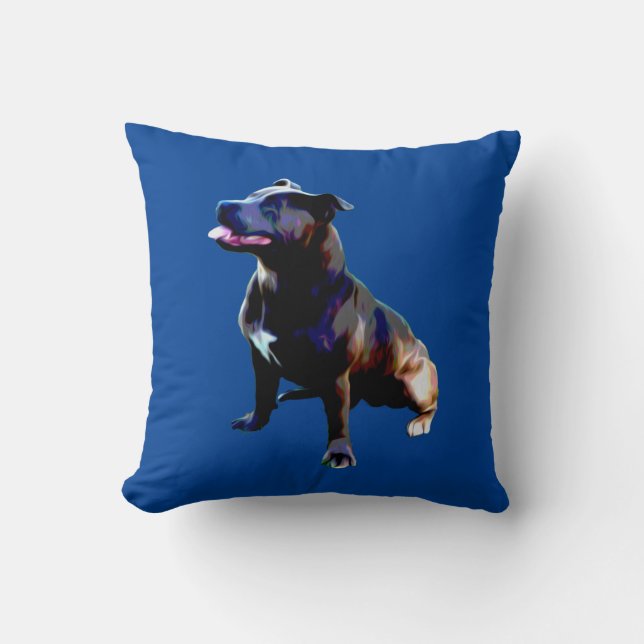 Staffordshire Bull Terrier Painted, Cushion Kissen (Vorderseite)