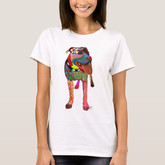 Staffordshire Bull Terrier - Patchwork T-Shirt (Vorderseite)