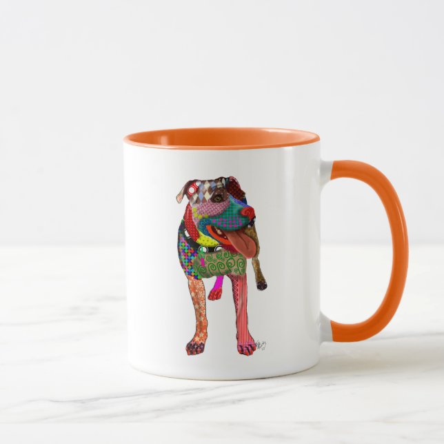 Staffordshire Bull Terrier - Patchwork Tasse (Rechts)