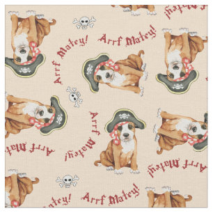 Staffordshire Bull Terrier Pirate Fabric Stoff