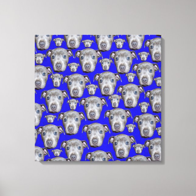 Staffordshire Bull Terrier Puppy Pattern, Leinwanddruck (Vorderseite)