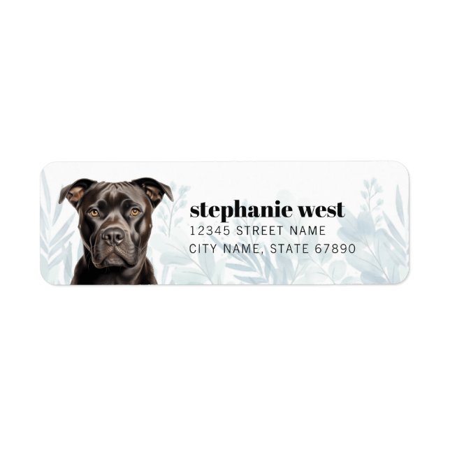 Staffordshire Bull Terrier Return Address Label (Vorne)