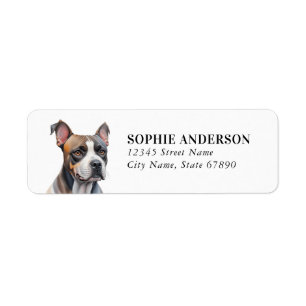 Staffordshire Bull Terrier Rücksendeadressen-Aufkl