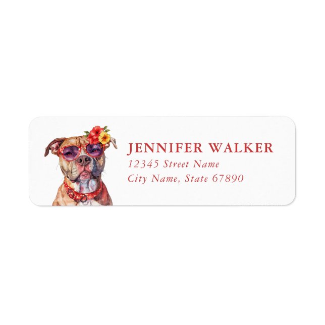 Staffordshire Bull Terrier Rücksendeadressetikette (Vorne)