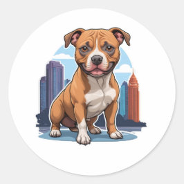 Staffordshire Bull Terrier Runder Aufkleber