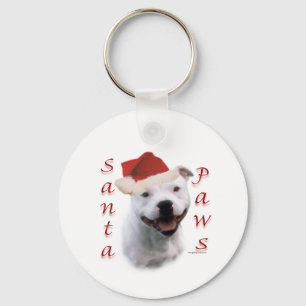 Staffordshire Bull Terrier Santa Paws Schlüsselanhänger