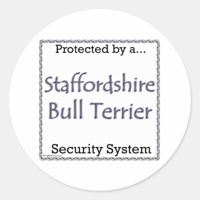 Staffordshire Bull Terrier Security Sticker (Vorderseite)