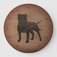 Staffordshire Bull Terrier Silhouette Rustic Style