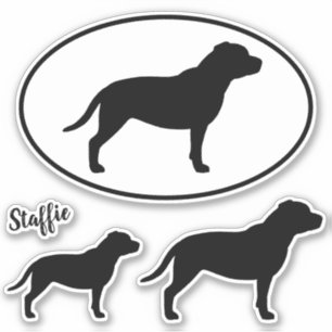 Staffordshire Bull Terrier Silhouetten Sticker Set