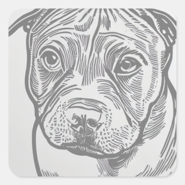 Staffordshire Bull Terrier Square Aufkleber (Vorderseite)