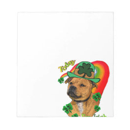 Staffordshire Bull Terrier St Patricks Notizblock