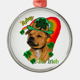 Staffordshire Bull Terrier St Patricks Ornament Aus Metall