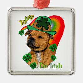 Staffordshire Bull Terrier St Patricks Silbernes Ornament