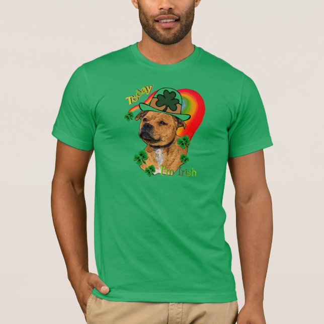 Staffordshire Bull Terrier St Patricks T-Shirt (Vorderseite)