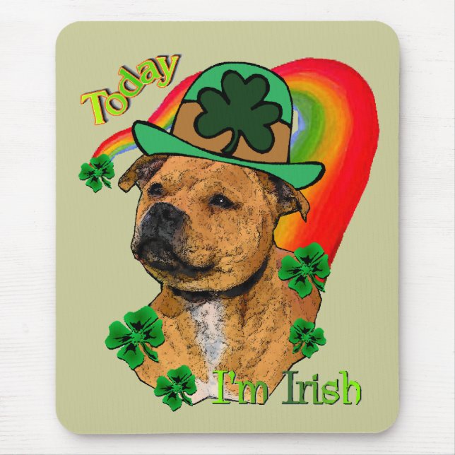 Staffordshire Bull Terrier St. Pat's Mousepad (Vorne)